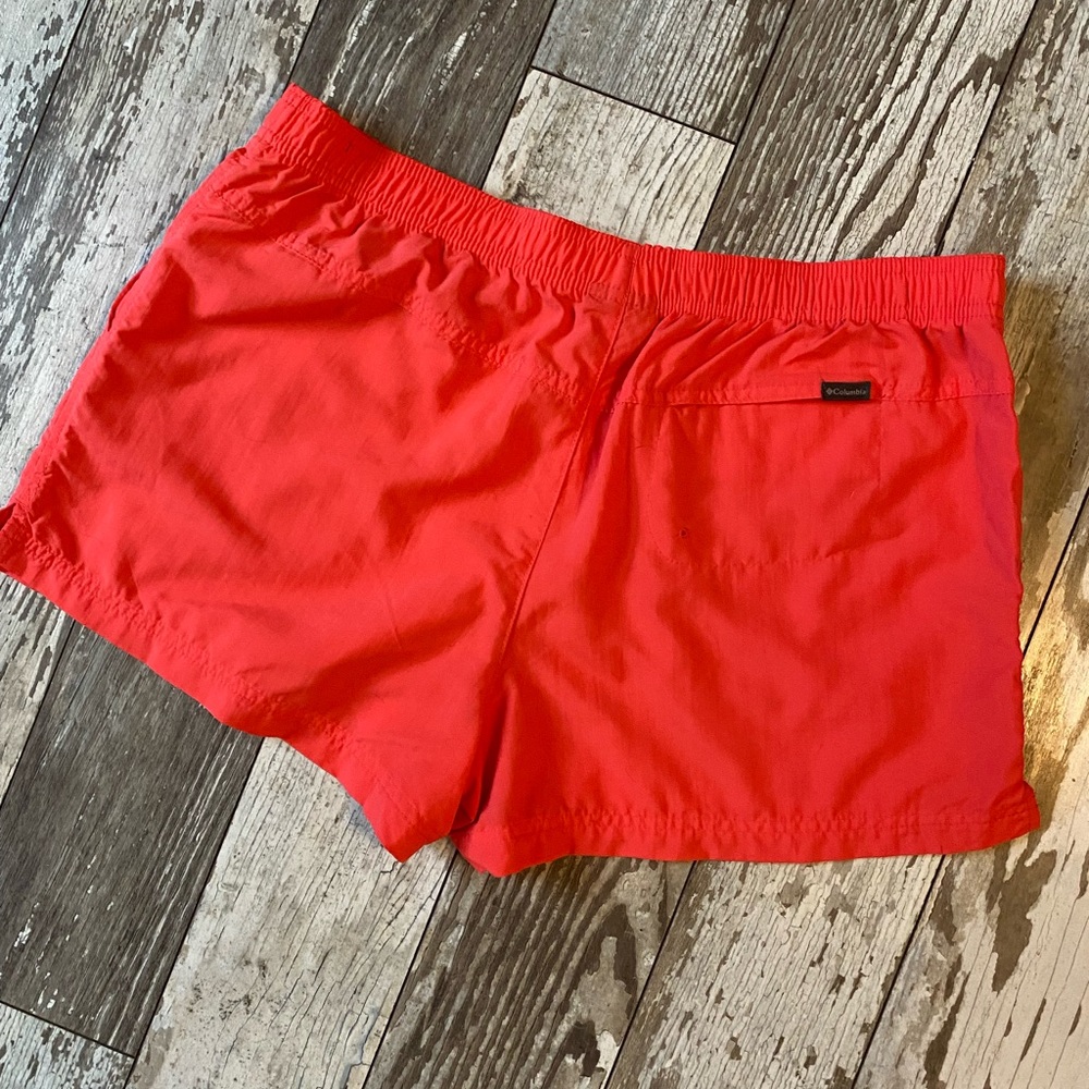 Columbia Red Athletic Shorts Quick-Dry Elastic Waist